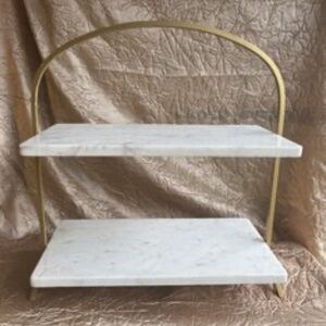 Modern Gold and White Display Shelf